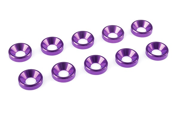 Team Corally Aluminium Washer for M4 Flat Head Screws OD=10mm Purple (10)